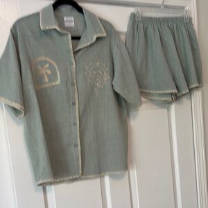 The Frankie Shop Sage Green Shorts Set